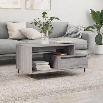 Mesa de centro Sonoma gris 90x49x45 cm madera contrachapada multicapa