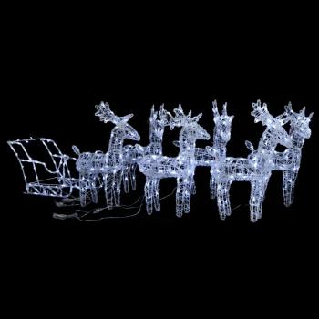 vidaXL Reindeers & Sleigh Christmas Decoration 320 LEDs Acrylic