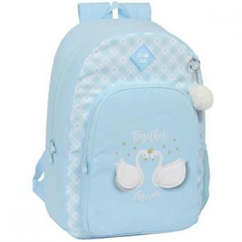 Mochila Escolar Glow Lab Cisnes Azul 30 x 46 x 14 cm