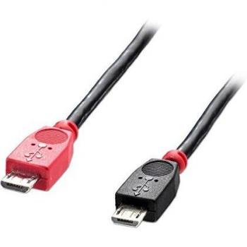 Lindy 31759 - Cable USB OTG tipo micro-B a tipo micro-B macho/macho 1m, color negro