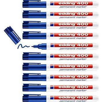 edding 400-003 - Marcador permanente, 10 unidades, color azul