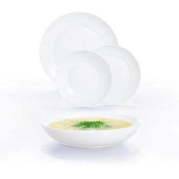 Vajilla Opal Luminarc Apy 18 Piezas - 6 Personas - Blanca, Apta Microondas y Lavavajillas, Apilable