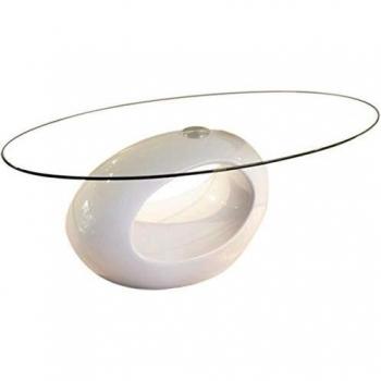 habitatetjardin Mesa de Centro ovaladaJeny - 115 x 65 x 40 cm - Blanco
