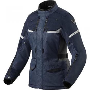 REV'IT! Chaqueta de Moto para Mujer Outback 4 H2O Azul-Azul, textil, impermeable, con forro térmico extraíble, protección CE en hombros y codos, ventilación ajustable, reflect