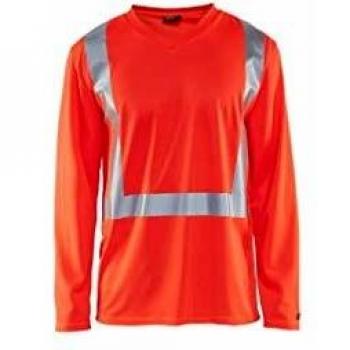 Blaklader High-Visibility Long-Sleeve UV Protection V-Neck T-Shirt