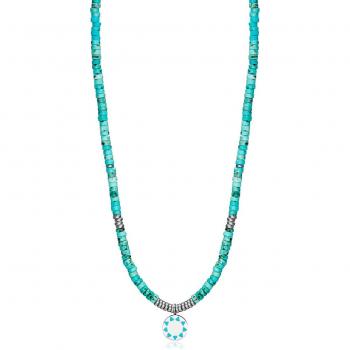 Collar Kiss Viceroy de acero con motivo turquesa