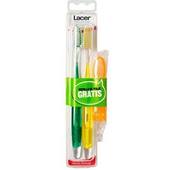 Lacer Medium Double Brush with Travel Brush Set