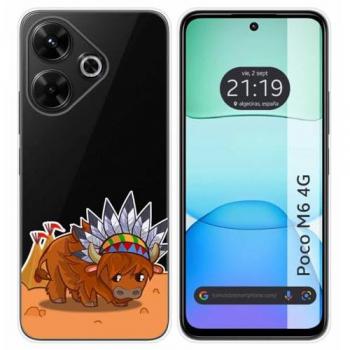 Funda Silicona Transparente Diseño Bufalo para Xiaomi Poco M6 4G