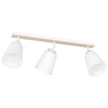 Lámpara de Techo Atlas EPIKASA, Acero con recubrimiento en polvo y Contrachapado Blanco, 90x30x15 cm