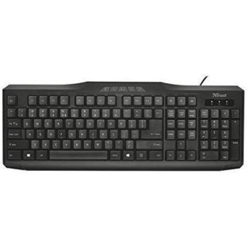 Trust ClassicLine Teclado Multimedia con Cable USB / UK Diseño Teclas QWERTY / Cable de 1,8m con USB 2.0 A Enchufe / Incluye Funciones de Sueño y Vigilia / iCHOOSE