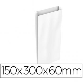 Sobre papel Basika celulosa blanco con fuelle S 150x300x60 mm paquete de 25 unidades