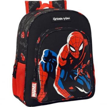 Mochila Junior con Adaptador para Carro Spider-Man Hero - Safta 32x12x38 cm