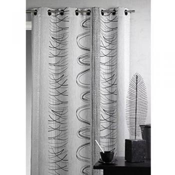 Homemaison Rideau en Jacquard à imprimés graphiques, 100% poliéster, Azul, 140 x 260 cm