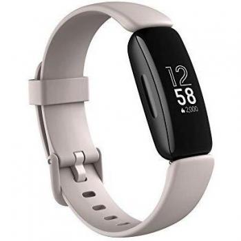 Fitbit Inspire 2 - Pulsera de salud y actividad física con ritmo cardiaco continuo, 1 año del servicio Fitbit Premium incluido y 10 días de batería, Blanco Marfil, Talla única