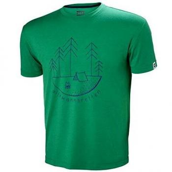 Helly Hansen Skog Graphic Camiseta Hombre, Pepper Green Talla M 2019 Camiseta Manga Corta