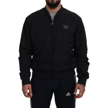 Dolce & Gabbana Black Nylon Logo Bomber Zipper Jacket - IT44 | XS