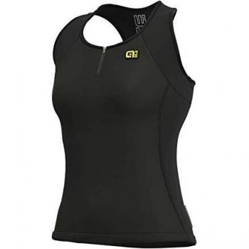Alé Cycling Bloque de Color sólido Camiseta sin Mangas, Negro, XS para Mujer