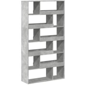 Estantería de madera de ingeniería gris hormigón 100x33x187,5 cm