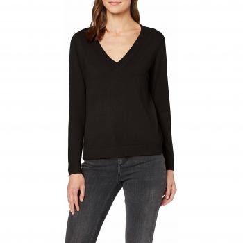 PIECES Pckalissa LS V-Neck Knit suéter, Negro