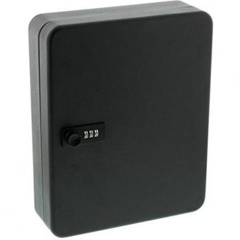 BURG-WÄCHTER Armario para llaves con cerradura de combinación numérica, 36 ganchos numerados, Caja para llaves KC 36 C, Chapa de acero, Negro mate