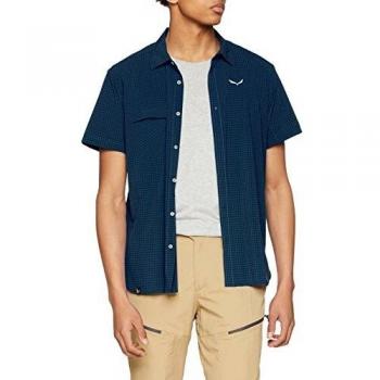 SALEWA puez minich Esquina Dry M S/S SRT Camisas, Primavera/Verano, Hombre, Color Poseidon, tamaño 46 DE/Small