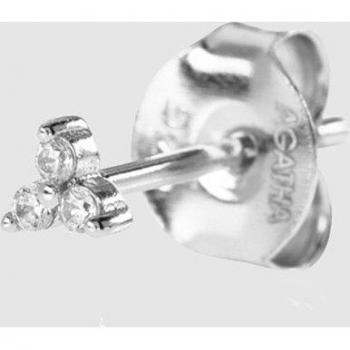 Pendiente individual Agatha Paris Mix & Match de plata con circonitas