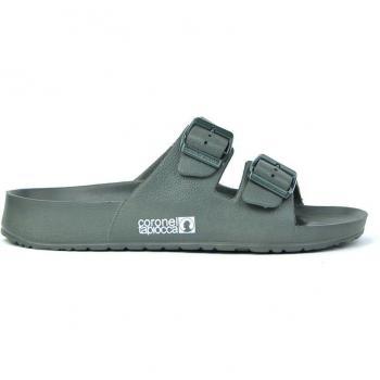 Sandalias de hombre con doble hebilla y puntera cuadrada