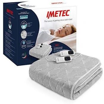 Imetec Adapto - Calientacamas matrimonial 150x160 cm, tejido alcochado, tecnología patentada, rápido calentamiento, sistema de protección Electro Block, 2 controladores con 6 niveles de temperaturas