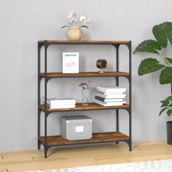 Estantería de contrachapado y acero 80x33x100 cm en Negro, Roble ahumado, Gris sonoma - Mueble de Almacenaje para Oficina, Estudio, Dormitorio - Estantería/Libr