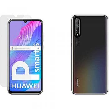 Pack 2 en 1 Funda Gel Transparente y Protector de Cristal Templado para Huawei P Smart S / Y8p