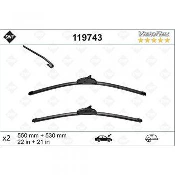 Limpiaparabrisas SWF VisioFlex 119743 para AUDI y JAGUAR, medidas 550mm y 530mm