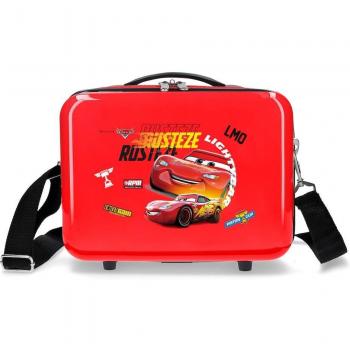 Disney Cars Rusteze Lightyear Neceser de Viaje Rojo en ABS, 29x21x15cm, Capacidad 9L