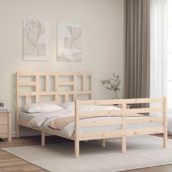 Cabecero de cama 140x200 cm de madera maciza Vidaxl en color marrón