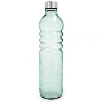 Quid Fresh Botella de Vidrio 1,25L Verde Brillo con Tapón, Ecológica, 100% Saludable y Higiénica, Libre de Cadmio y Plomo, No Porosa, Larga Dur