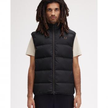 Fred Perry Men's Insulated Zip-Up Gilet - Black