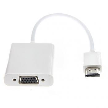 Adwits HDMI a VGA Adapter, 1080P Active HDMI a VGA Converter con Salida de Audio DE 3.5 mm y Micro USB Cable de Carga para Raspberry Pi Chromebook PC Laptop Xbox PS4 / 3 y más, Blanco