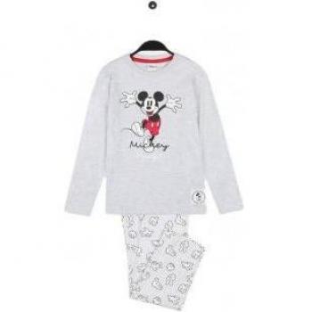 DISNEY Pijama Manga Larga Mickey Gris para Niño