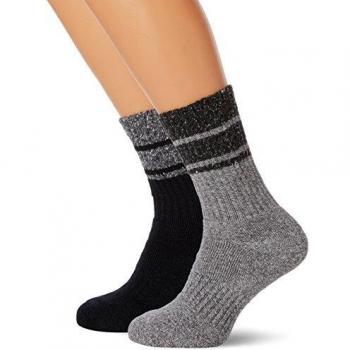 Trespass Men's Hitched Anti-Blister Walking Socks - 2-Pack, Black/Grey Marl