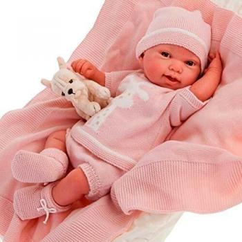 Muñecas Antonio Juan- Happy Reborn, Color Rosa y Blanco