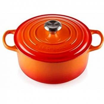 LE CREUSET Signature Enamelled Cast Iron Round Casserole Dish With Lid, 26 cm, 5.3 Litre, Volcanic, 211772609
