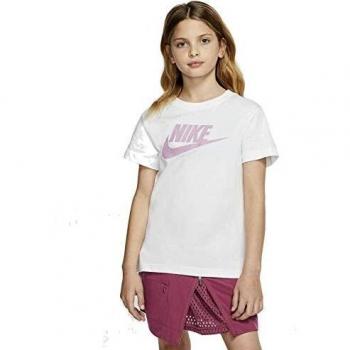Nike G NSW tee Dptl Basic Futura Camiseta de Manga Corta, Niñas, White/