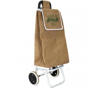 Carro de Compra de Yute CMP IBERICA - Funcional y Duradero, Mango Negro, Color Marrón