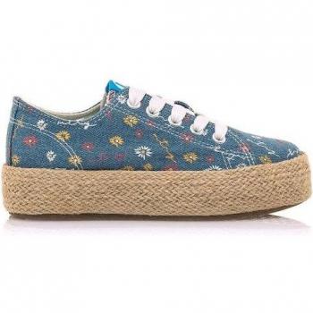 Zapatillas deportivas Bigger azul para niña Mustang Kids con cierre de cordones y puntera redonda