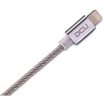 DCU Tecnologic | Cargador iPhone | Cable Lightning | Homologado por Apple Inc. | USB 2.0 | Compatible con iPhone, iPad, iPod | Aluminio | 1m | Plateado