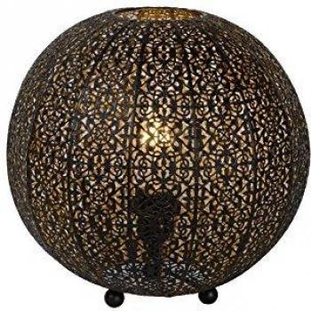 Lámpara de mesa Tahar de diseño oriental, 34 cm en color negro