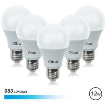 Pack de 5 Bombillas LED A60 12W E27 980 Lúmenes Luz Fría 6500K