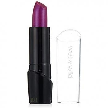 Wet n Wild - Silk Finish Lipstick - Barra de Labios con Color Intenso, Cremoso y Suave - con Aloe Vera, Aceite de Macadamia y Vitaminas A y E - Fuchsia with Blue Pearl - 1 Unidad
