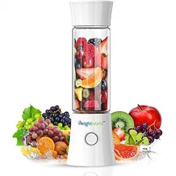 Licuadora Portátil 480 ml, Vaso Exprimidor Eléctrico Con 6 Cuchillas Acero Inoxidable, Batería Usb Recargable de 4000mAh, Mini Batidora Para Fruta, Verdura, Smoothies y Batidos, Weightworld