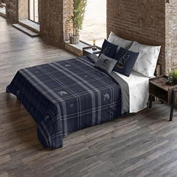 Funda Nórdica Harry Potter Ravenclaw Azul Marino 220 x 220 cm Cama de 135/140, Multicolor, 175 Hilos, Con Botones, 100% algodón, Modelo Cuadro