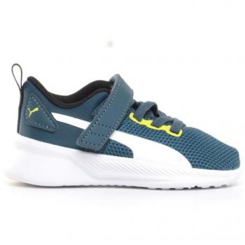 Zapatillas deportivas PUMA Flyer Runner V para Niña y Niño, color Azul Intenso con detalles en Blanco y Amarillo Nrgy, talla 25